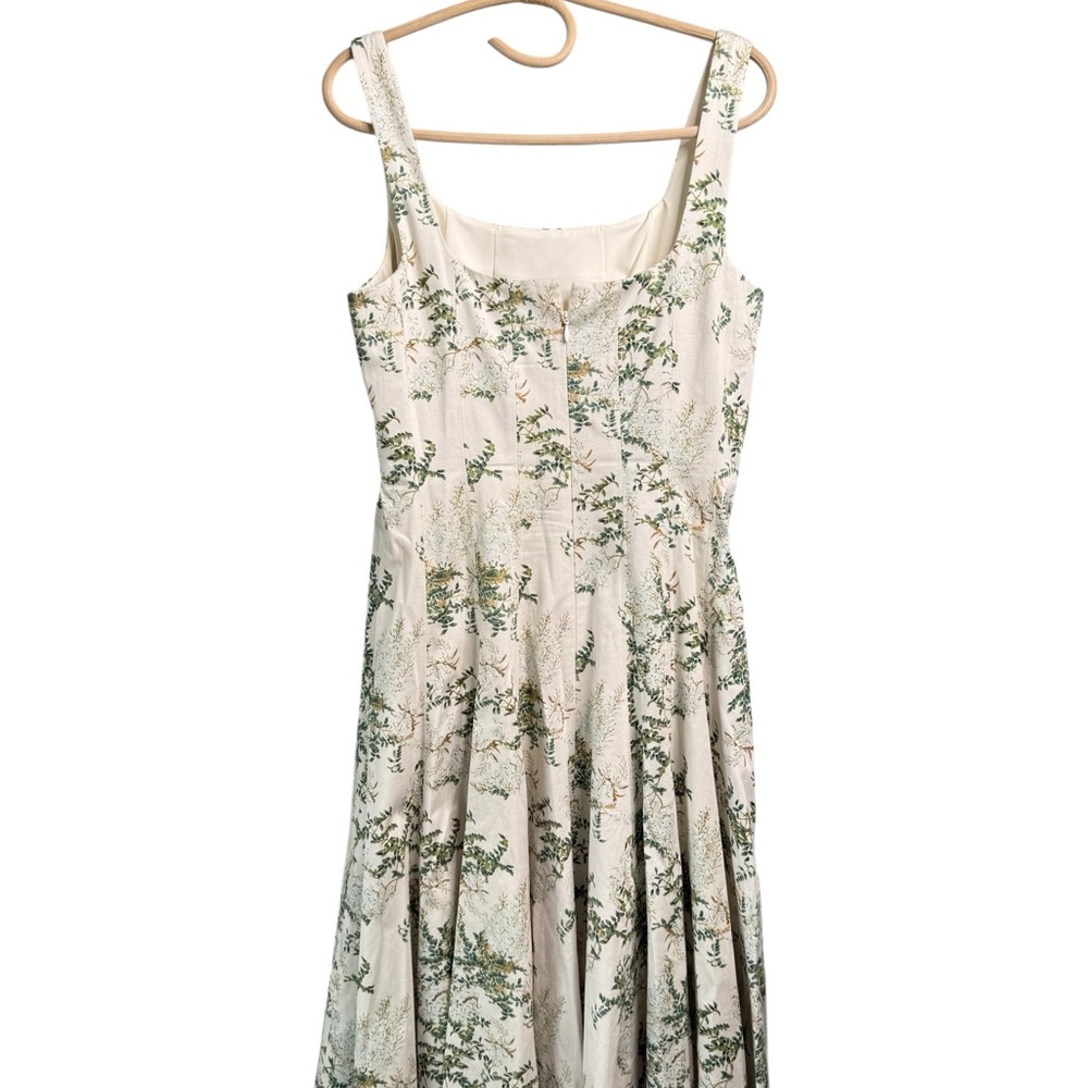 Antonio Melani Garden of Ivy Square Neck Fit & Flare Cotton Dress Size 6 Green - Picture 12 of 15